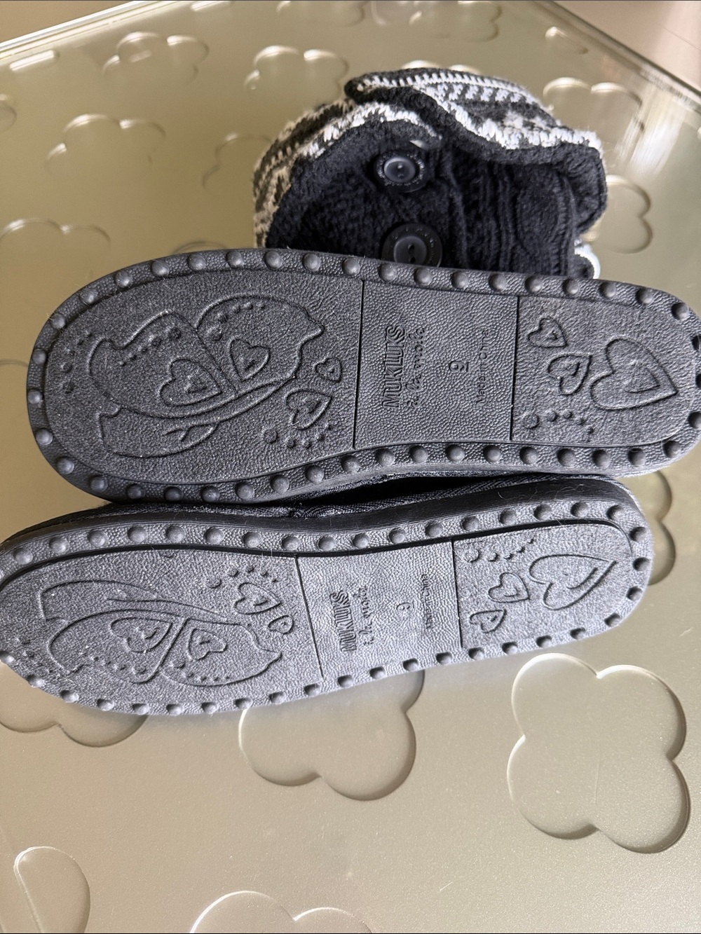 🆕 MUK LUKS À La Mode Sweater Boots Women’s Size 9 Black Knit High Slipper Boot - Picture 10 of 13
